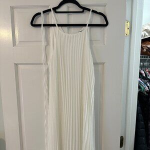 Never worn pleated white mini dress